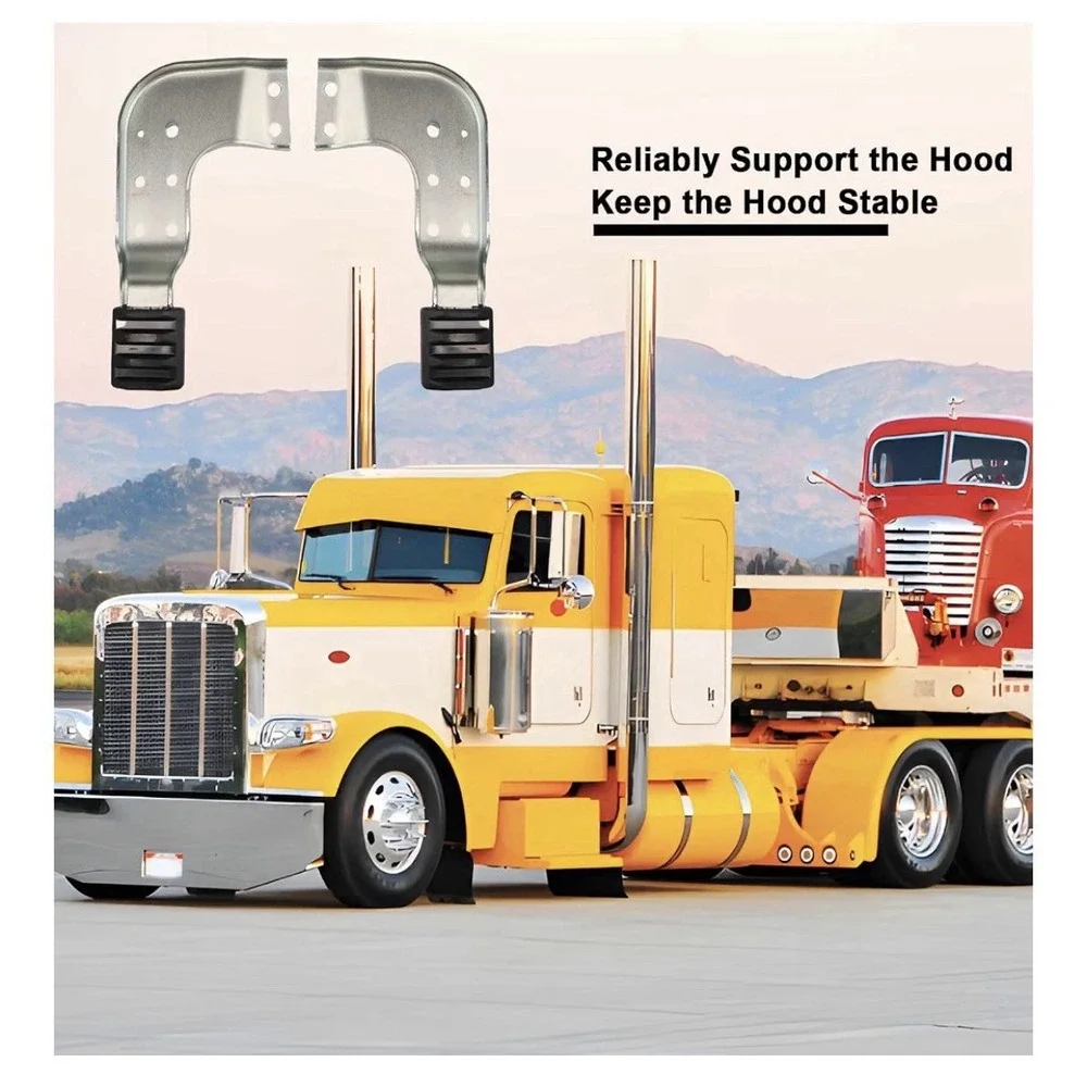 2 Pack Left & Right Hood Bracket Fit for Peterbilt 389 131 Hood Only, Replace MP